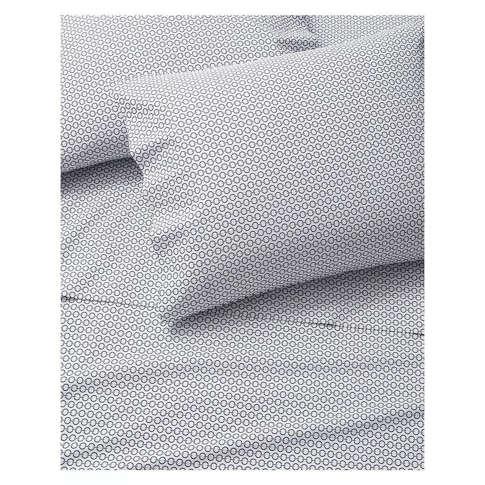 Serena & Lily Beach Club Classic Ring 4-PC Sheet Set White/Gray 100% Cotton Full